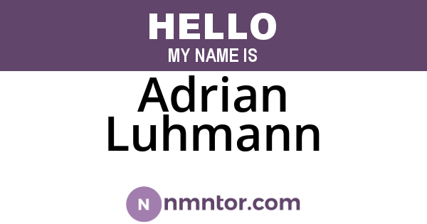 Adrian Luhmann