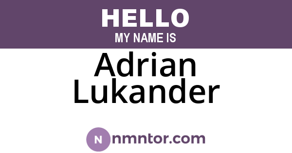 Adrian Lukander
