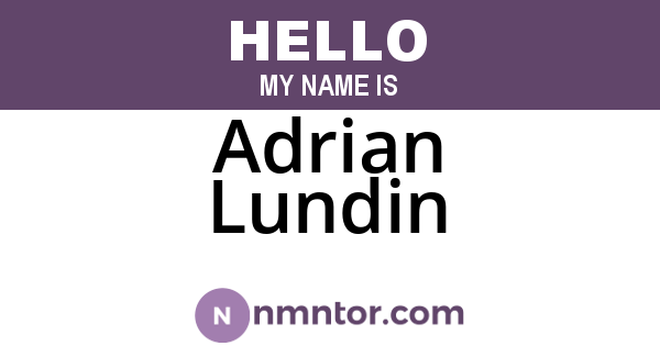Adrian Lundin