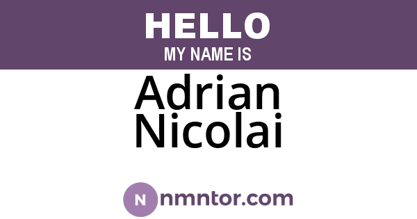 Adrian Nicolai