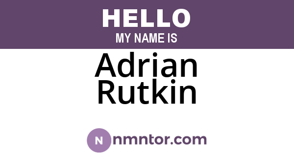 Adrian Rutkin