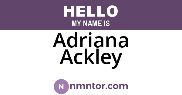 Adriana Ackley