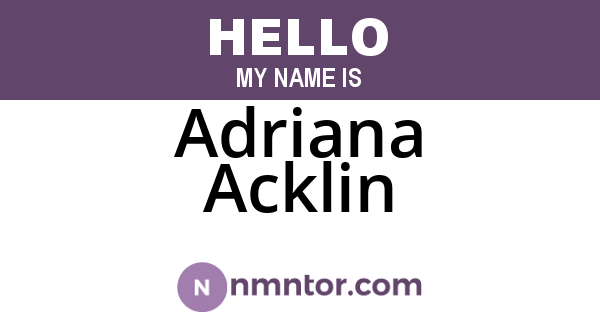 Adriana Acklin