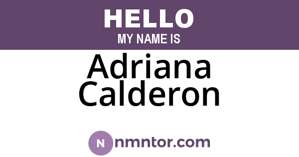 Adriana Calderon