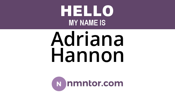 Adriana Hannon