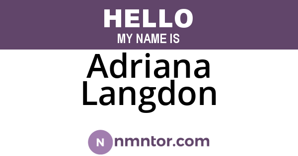 Adriana Langdon