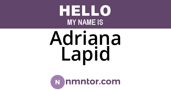 Adriana Lapid