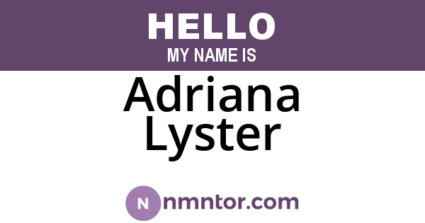 Adriana Lyster