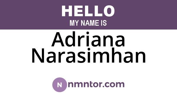 Adriana Narasimhan