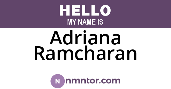Adriana Ramcharan