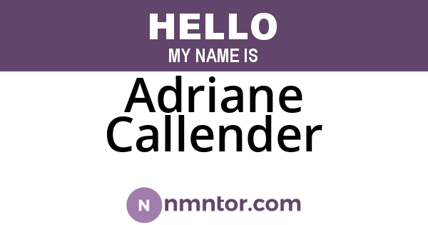 Adriane Callender
