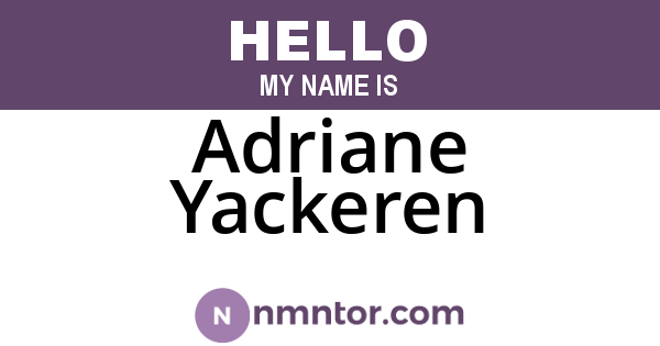 Adriane Yackeren
