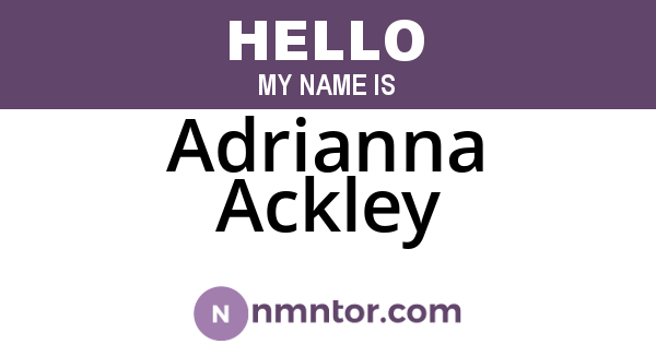 Adrianna Ackley