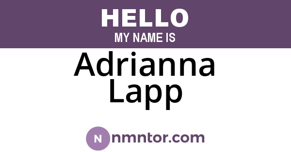 Adrianna Lapp