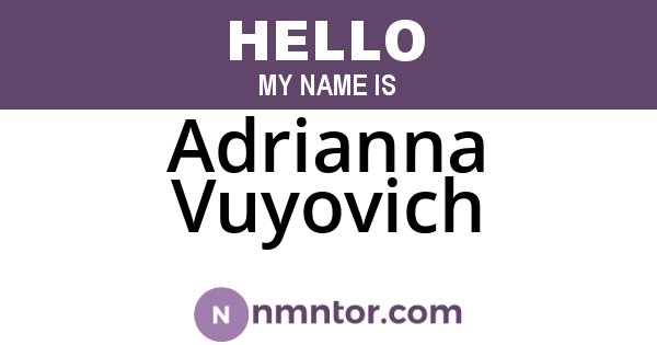 Adrianna Vuyovich