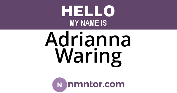 Adrianna Waring