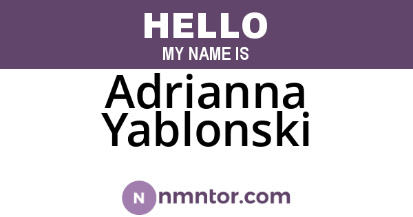 Adrianna Yablonski
