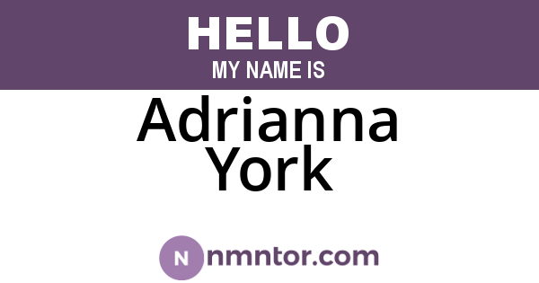 Adrianna York