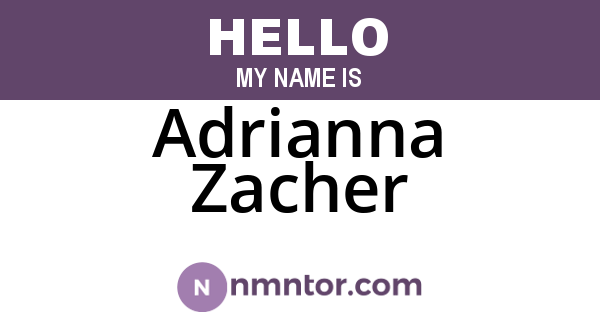 Adrianna Zacher