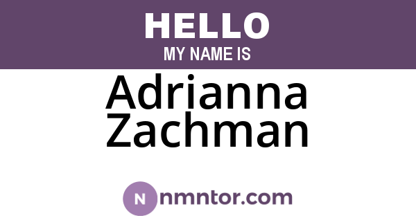 Adrianna Zachman