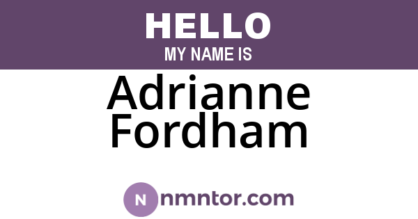 Adrianne Fordham