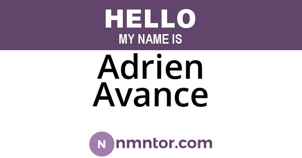 Adrien Avance