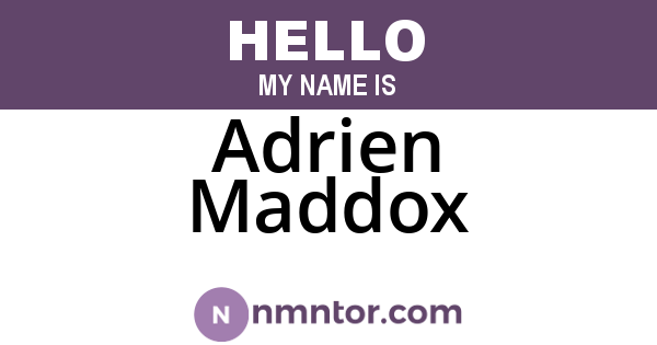 Adrien Maddox