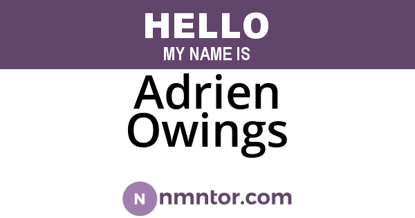 Adrien Owings
