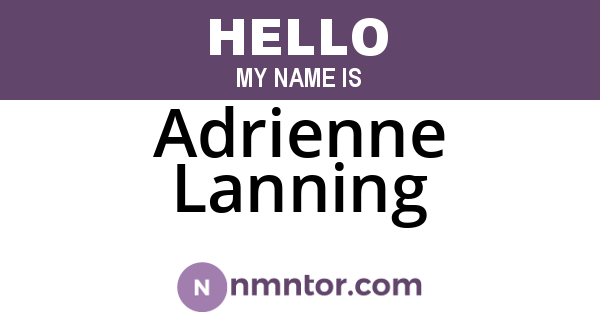 Adrienne Lanning