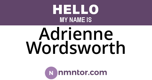 Adrienne Wordsworth