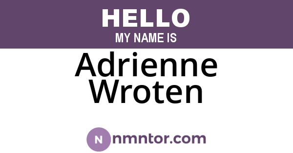 Adrienne Wroten