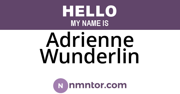 Adrienne Wunderlin