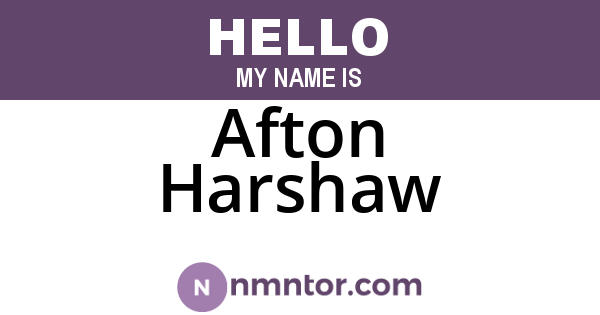Afton Harshaw