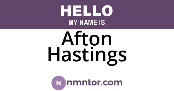 Afton Hastings