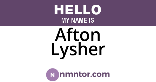 Afton Lysher