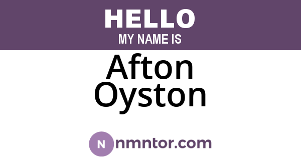 Afton Oyston