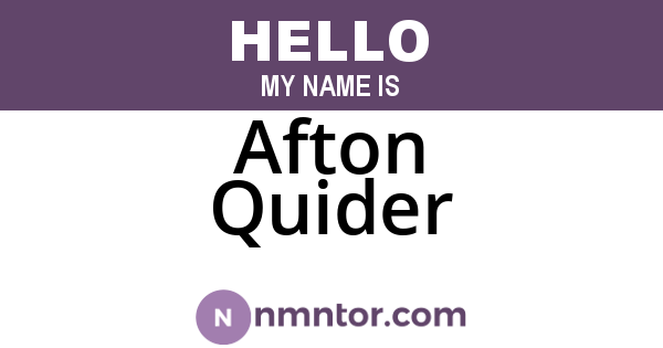 Afton Quider