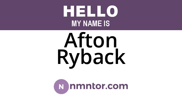 Afton Ryback