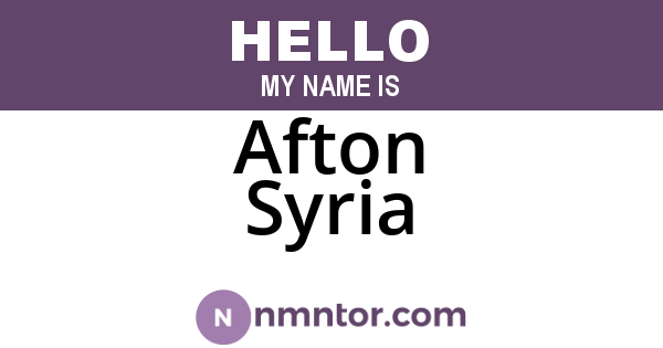 Afton Syria