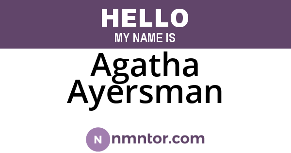 Agatha Ayersman