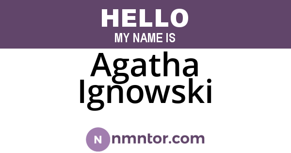 Agatha Ignowski