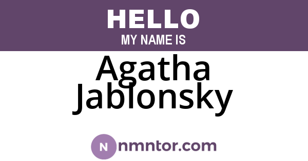 Agatha Jablonsky