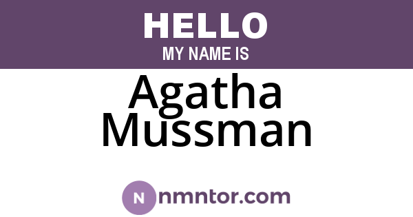 Agatha Mussman
