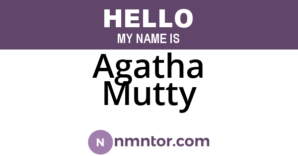 Agatha Mutty