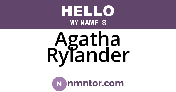 Agatha Rylander