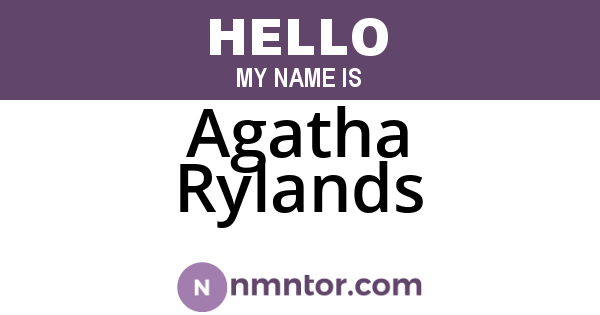 Agatha Rylands