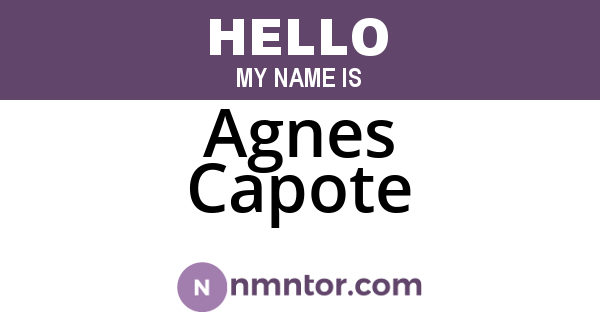 Agnes Capote