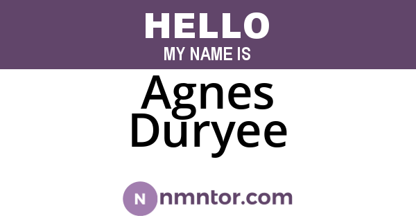 Agnes Duryee
