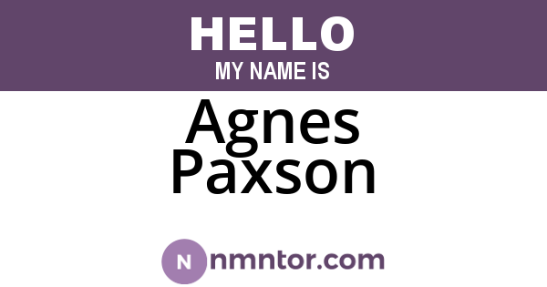 Agnes Paxson