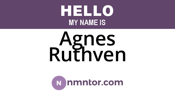 Agnes Ruthven